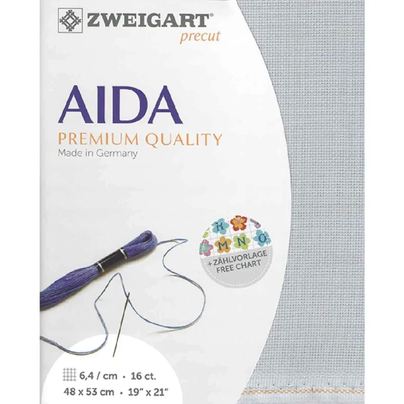 Broderistof Precut Aida - 6,4 tern pr. cm - st�lgr�