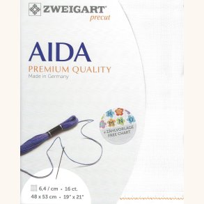 Broderistof Precut Aida - 6,4 tern pr. cm - Antik hvid