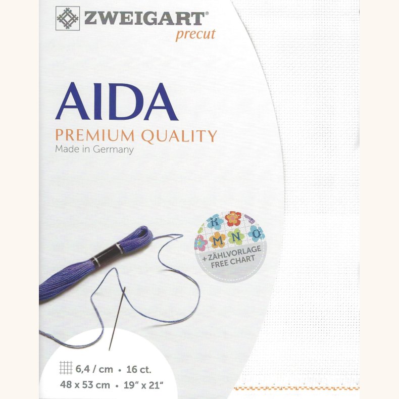 Broderistof Precut Aida - 6,4 tern pr. cm - Antik hvid