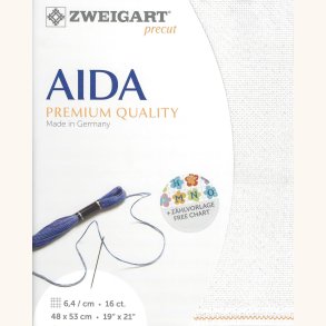 Broderistof Precut Aida - 6,4 tern pr. cm - Funklende sne