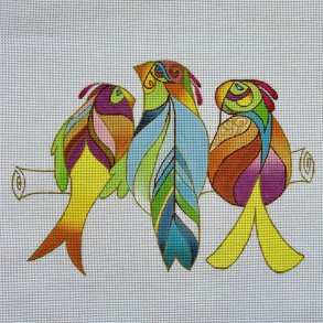 Hndmalet stramaj De Tre Fugle