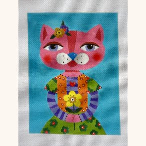 Hndmalet stramaj Pink Kat 